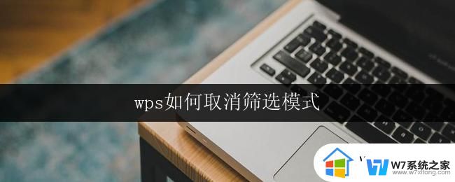 wps如何取消筛选模式 wps如何退出筛选模式