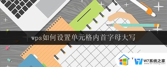 wps如何设置单元格内首字母大写 wps如何设置单元格内字母首字母大写